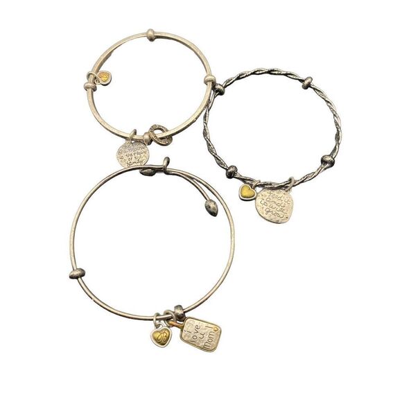 Brighton set of three 3 silver plated bracelets moms mothers family - Picture 3 of 9